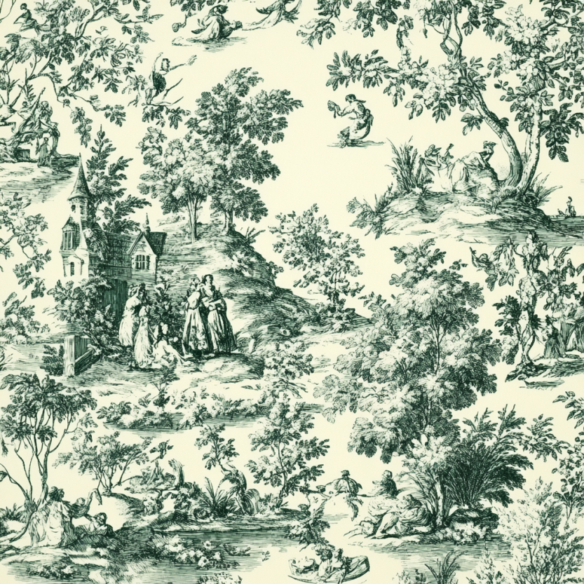 Green Toile Custom Wrapping Paper