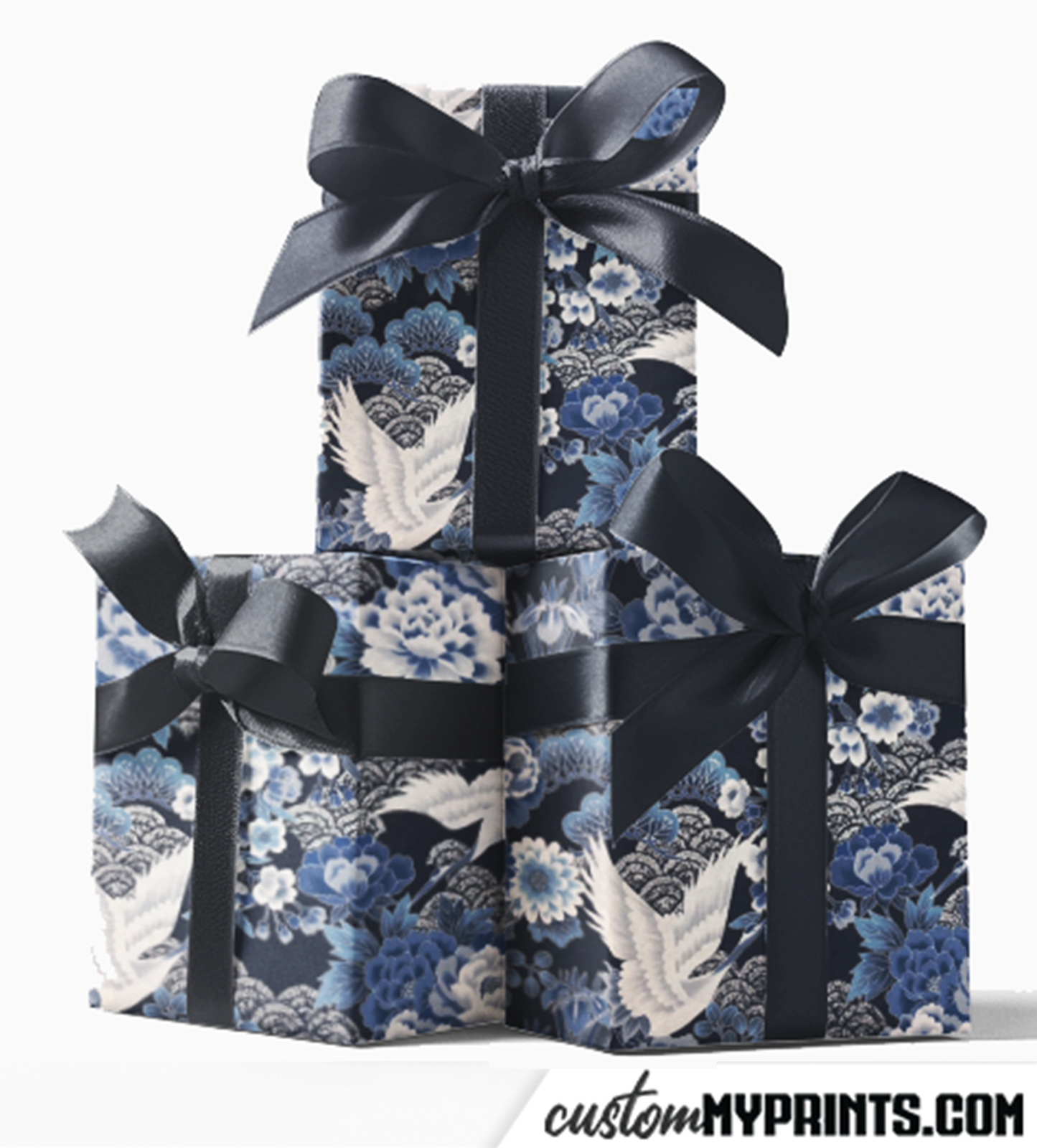 Custom Crane Print Wrapping Paper