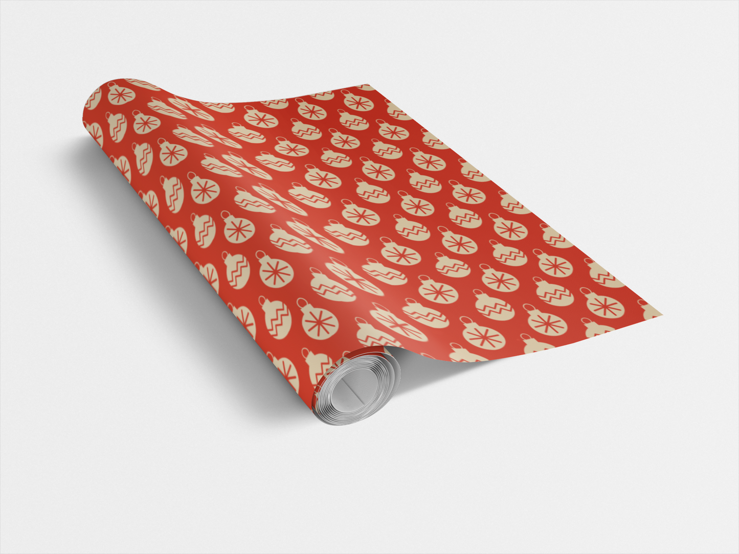 Red Christmas Ornaments Custom Wrapping Paper