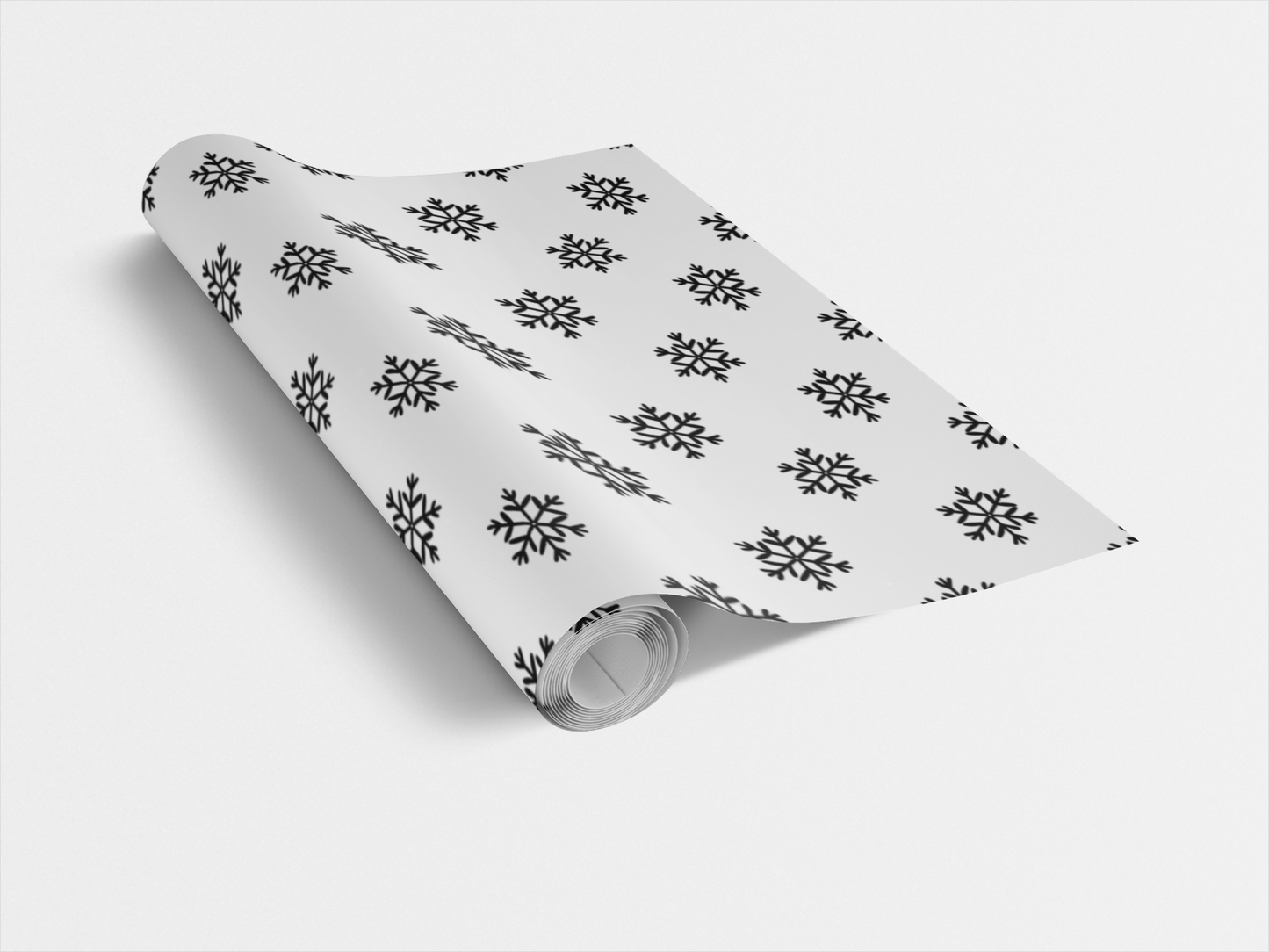 Black and White Snow Flake Custom Wrapping Paper