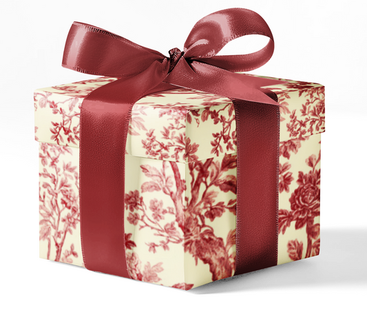 Red Toile Custom Wrapping Paper