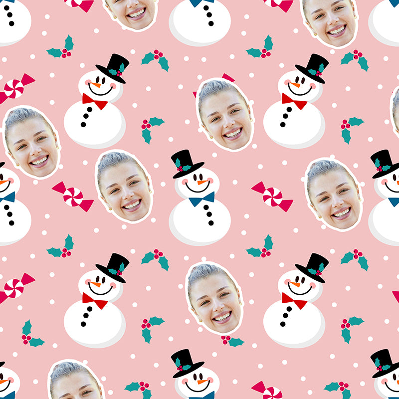 Candy Snowman Custom Wrapping Paper