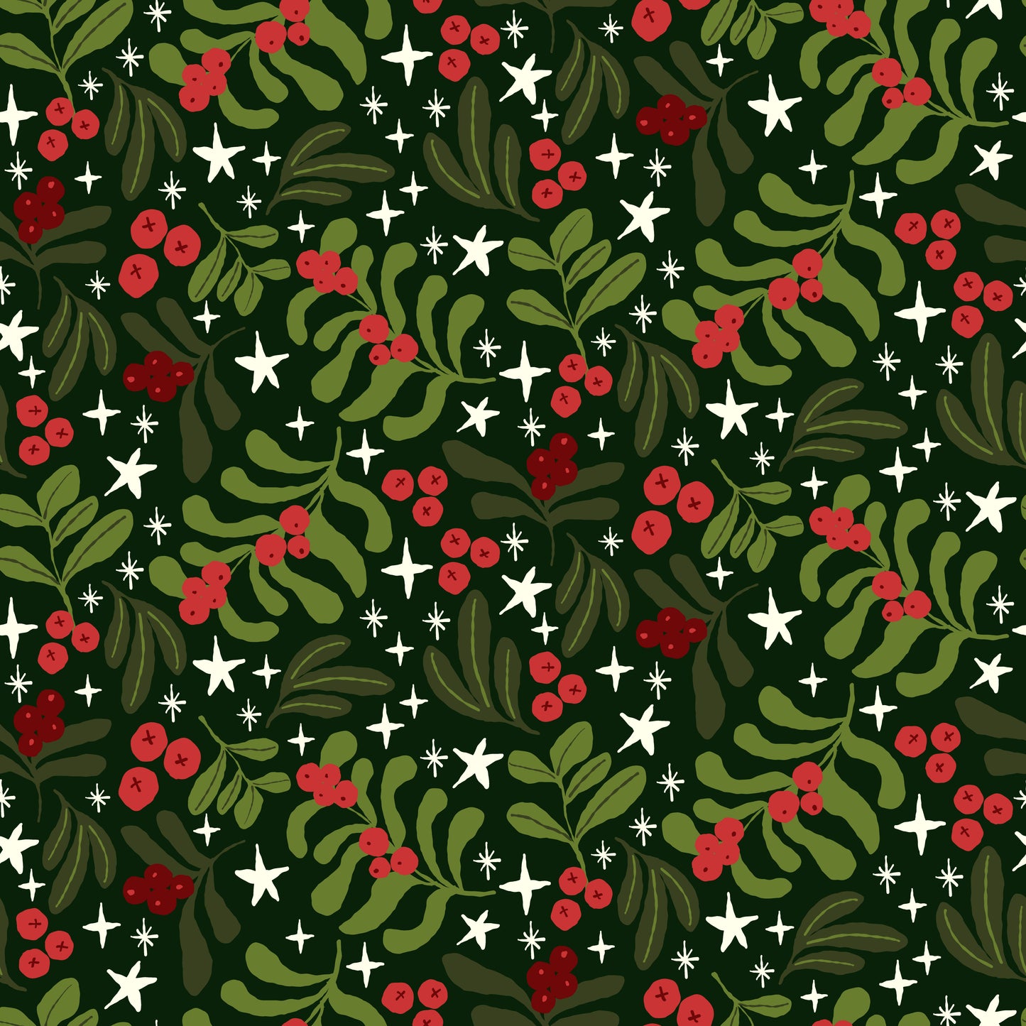 Happy Holly Black Custom Wrapping Paper