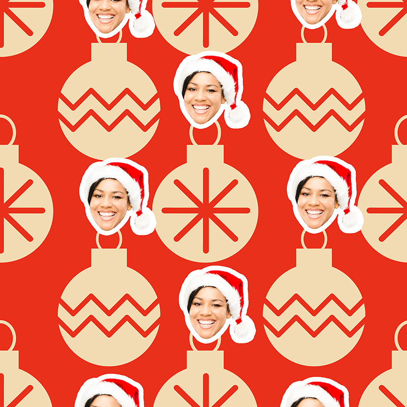 Red Christmas Ornaments Custom Wrapping Paper