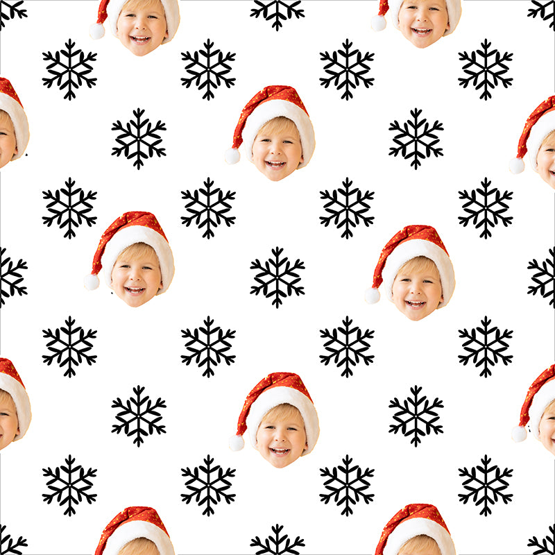 Black and White Snow Flake Custom Wrapping Paper