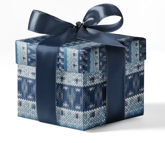 Blue Ugly Sweater Custom Wrapping Paper