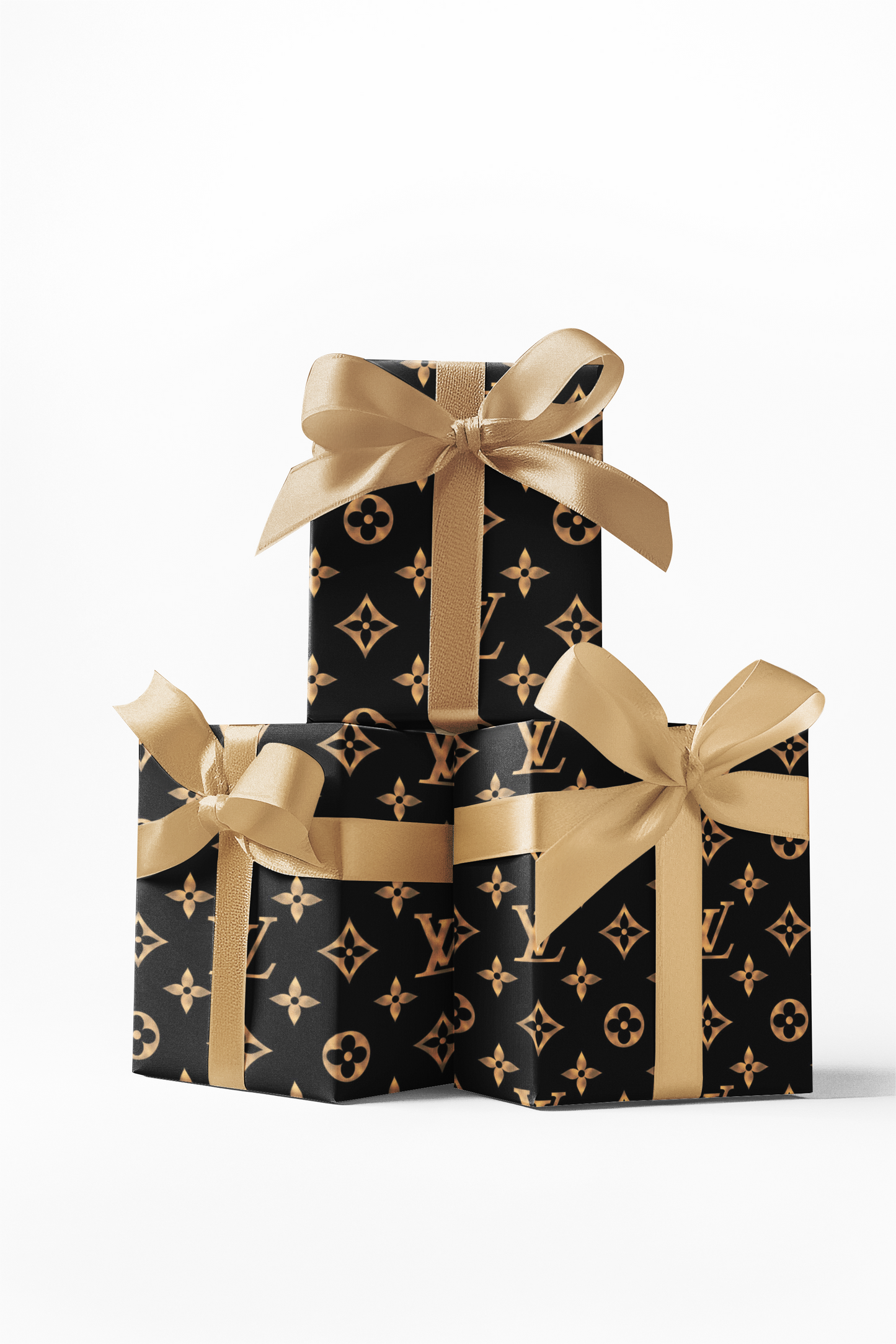 Custom Louis Vuitton Gold Pattern Wrapping Paper